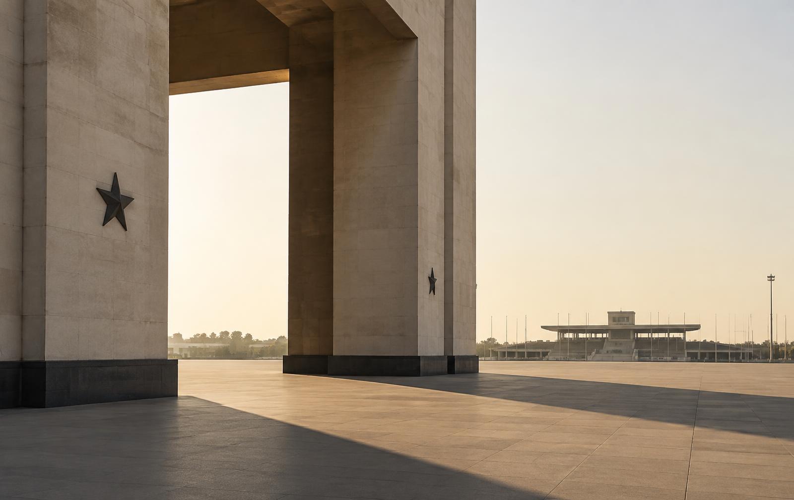 Black Star Gate, Accra, in early morning light