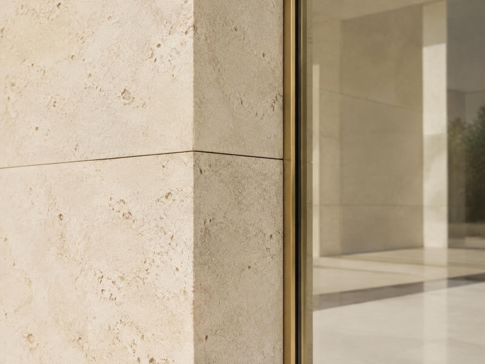 Stone and glass architectural detail